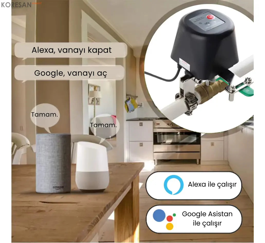 Tuya Akıllı Su Gaz Vanası – WiFi