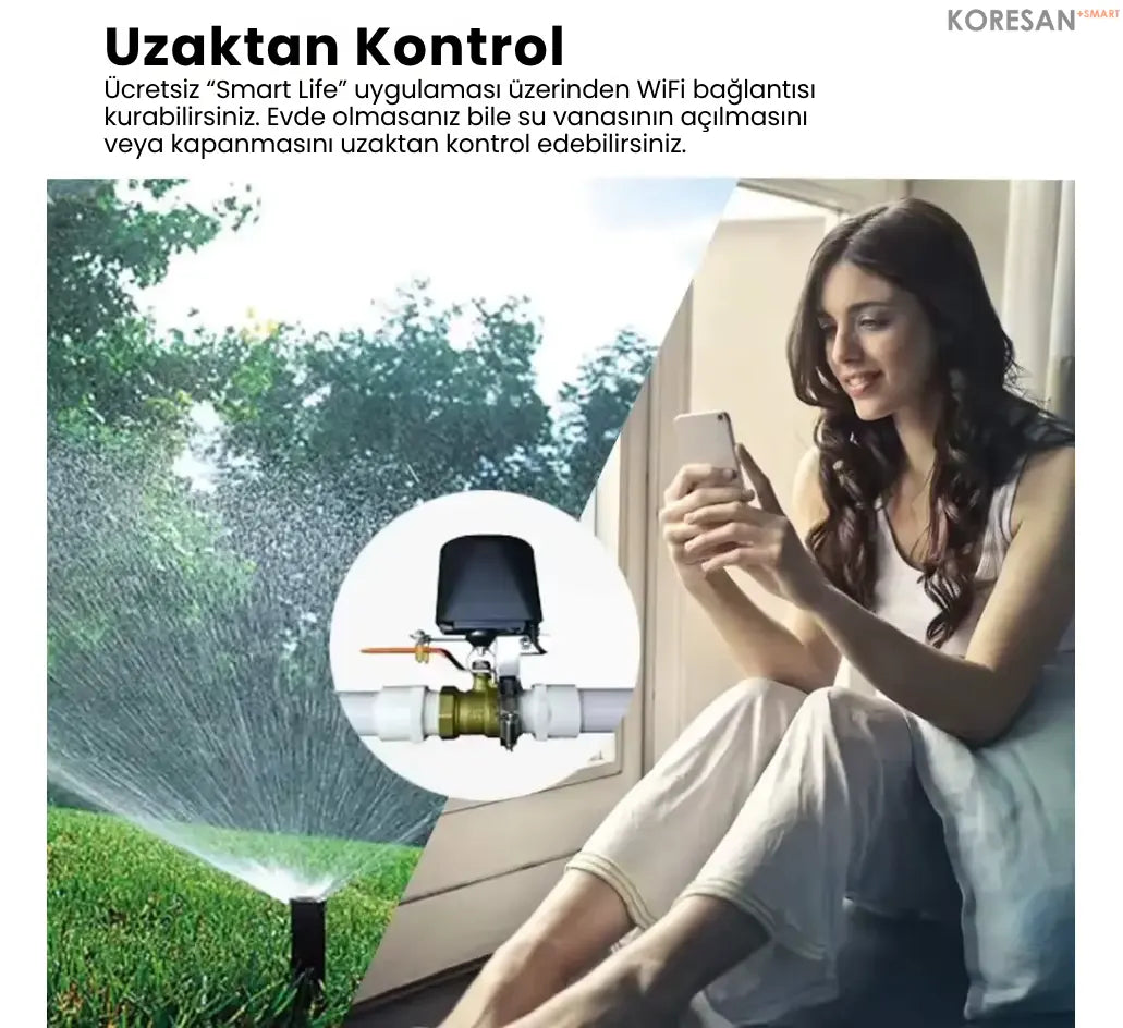 Tuya Akıllı Su Gaz Vanası – WiFi