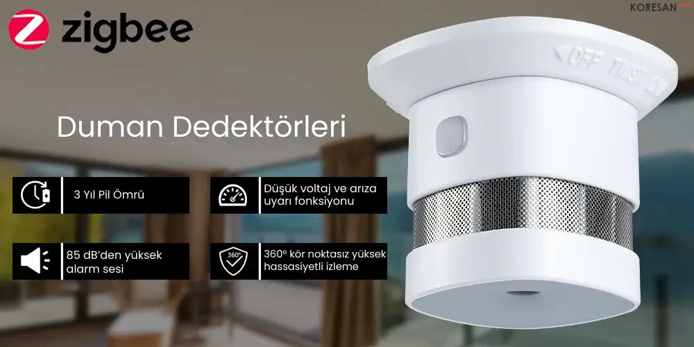 Tuya Zigbee Akıllı Duman ve Yangın Dedektörü Sensörü