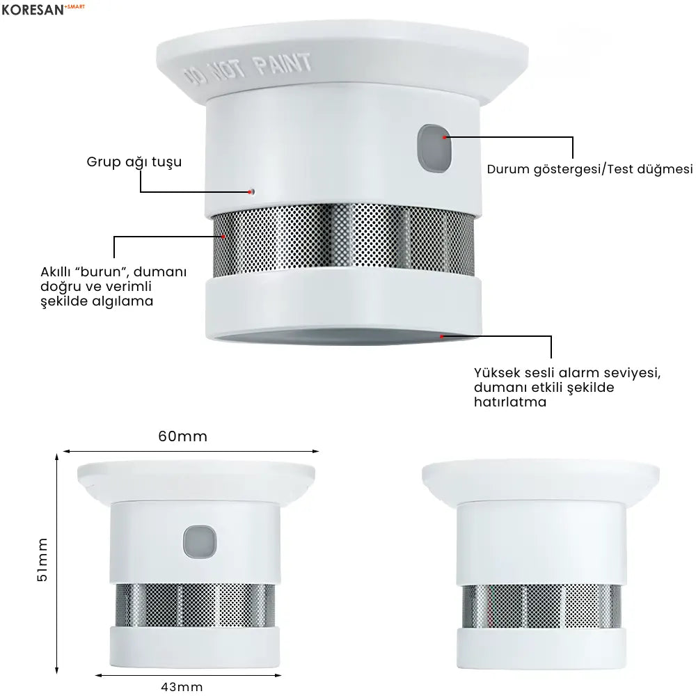 Tuya Zigbee Akıllı Duman ve Yangın Dedektörü Sensörü