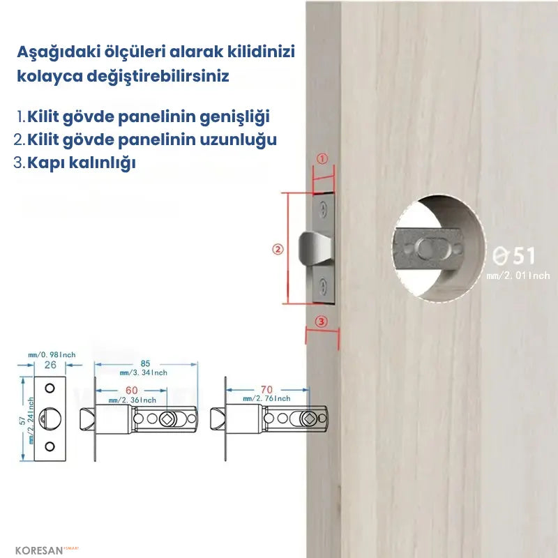 Tuya Uygulamalı, Parmak izli ve Şifreli Ofis ve Ahşap Kapılar için Akıllı Kapı Kilidi