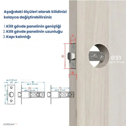 Tuya Uygulamalı, Parmak izli ve Şifreli Ofis ve Ahşap Kapılar için Akıllı Kapı Kilidi