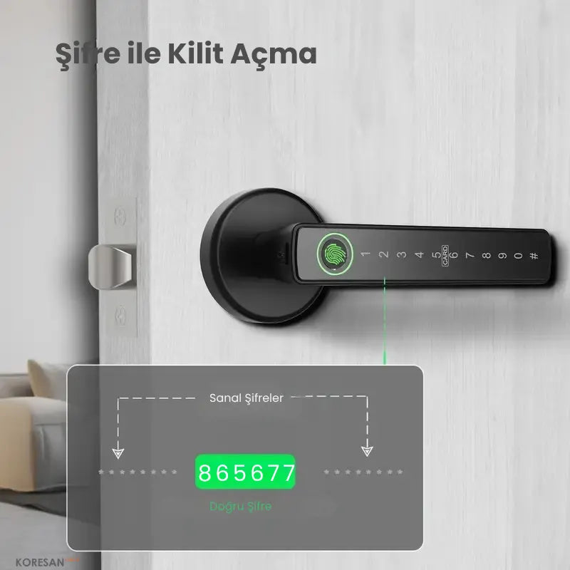 Tuya Uygulamalı, Parmak izli ve Şifreli Ofis ve Ahşap Kapılar için Akıllı Kapı Kilidi