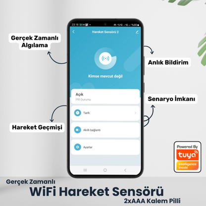 Hareket Sensörü - WiFi ( Tuya , Smart Life Uyumlu )
