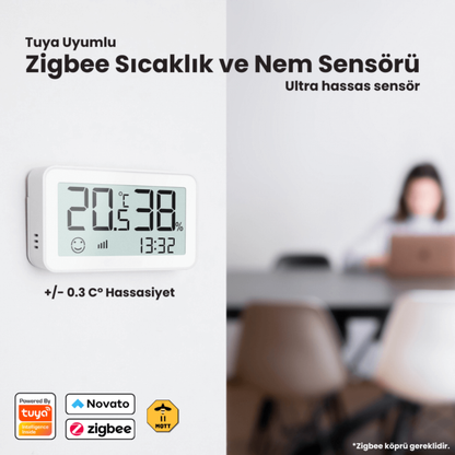 LCD Ekranlı Sıcaklık ve Nem Sensörü - Zigbee