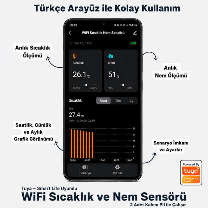 Sıcaklık ve Nem Sensörü - WiFi
